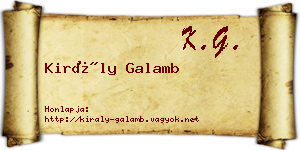 Király Galamb névjegykártya